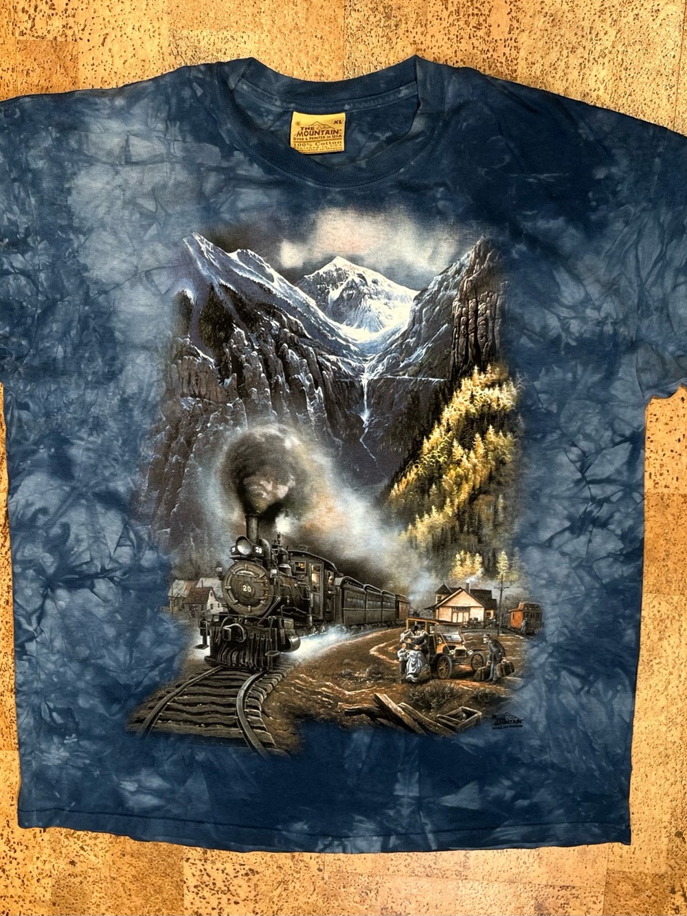 Vintage 1995 The Mountain Train T Shirt XL Tie Dye Locomotive Graphic USA